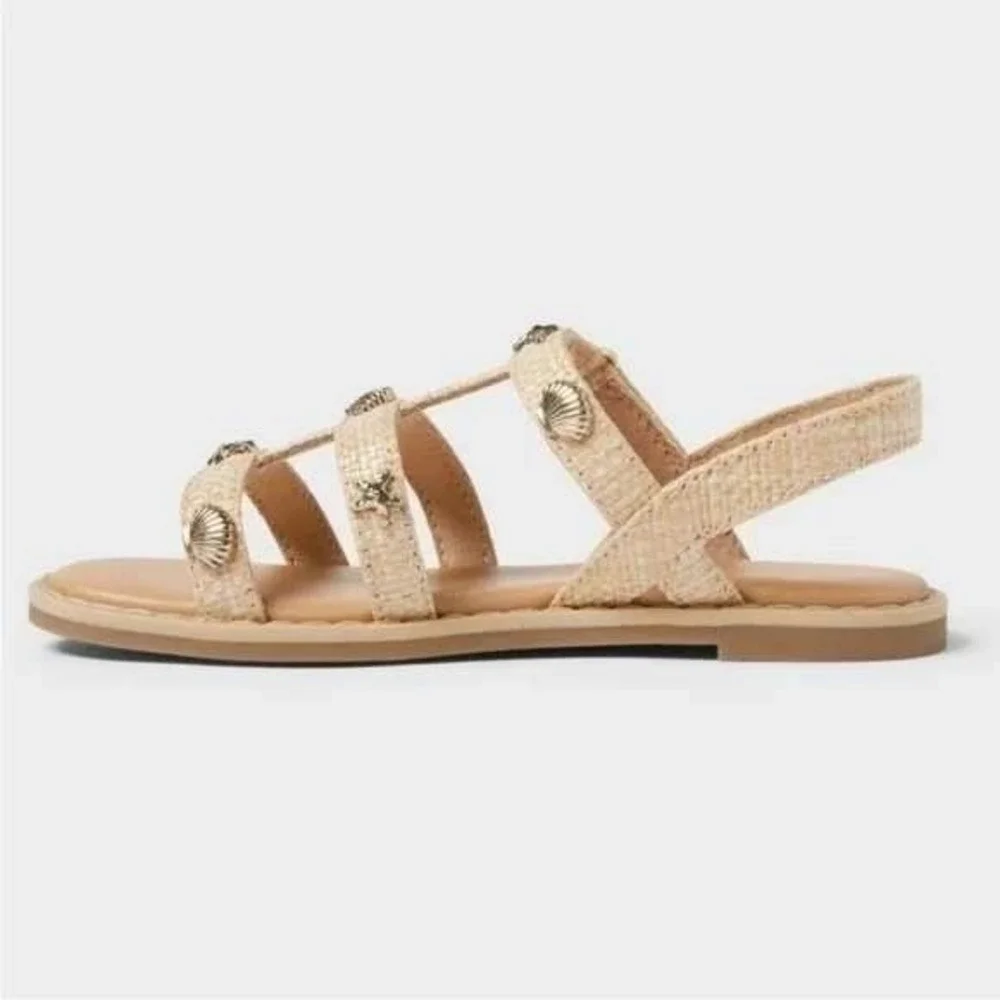 Baby Girls Raffia Sandals by Cat & Jack‎ Kinsley Beige Size 7 New With Tags